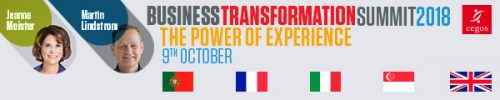 Banner: click to find out more on the Business Transformation Summit, our annual event featuring international speakers on The power of Experience